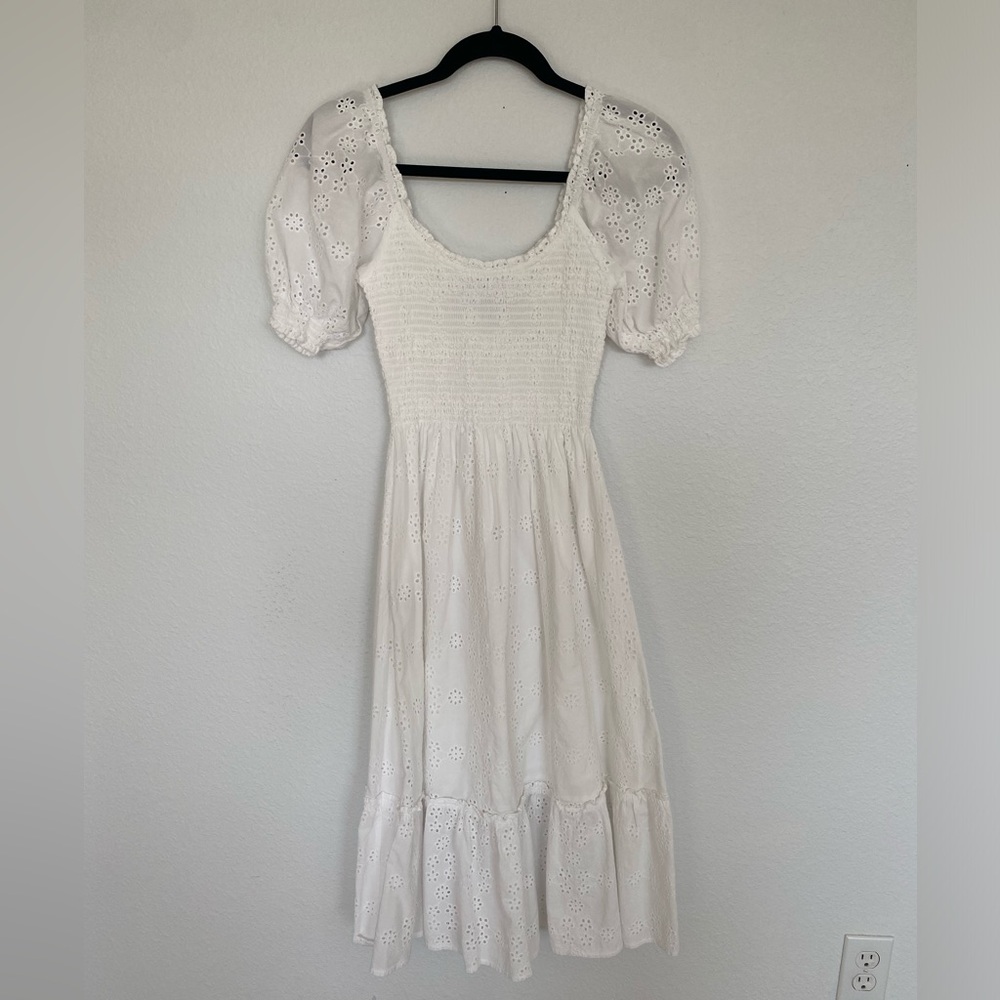 EUC white Louisa Eyelet dress size XS